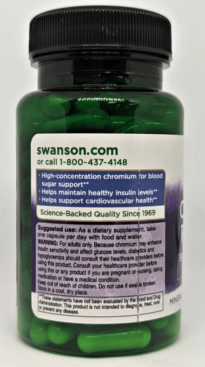 Swanson Chromium Picolinate 200 Mcg 100 Capsules