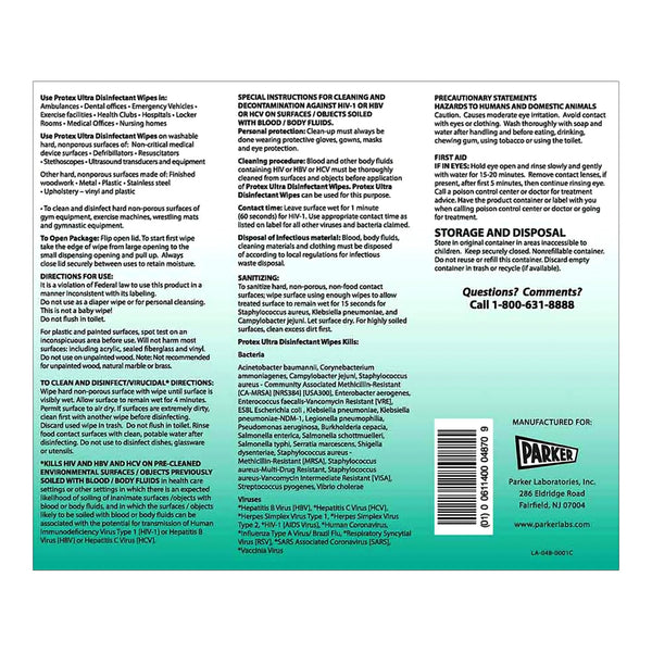 Protex Ultra Surface Disinfectant Cleaner Premoistened Broad Spectrum Manual Pull Wipe 75 Count Canister Lemon Scent NonSterile