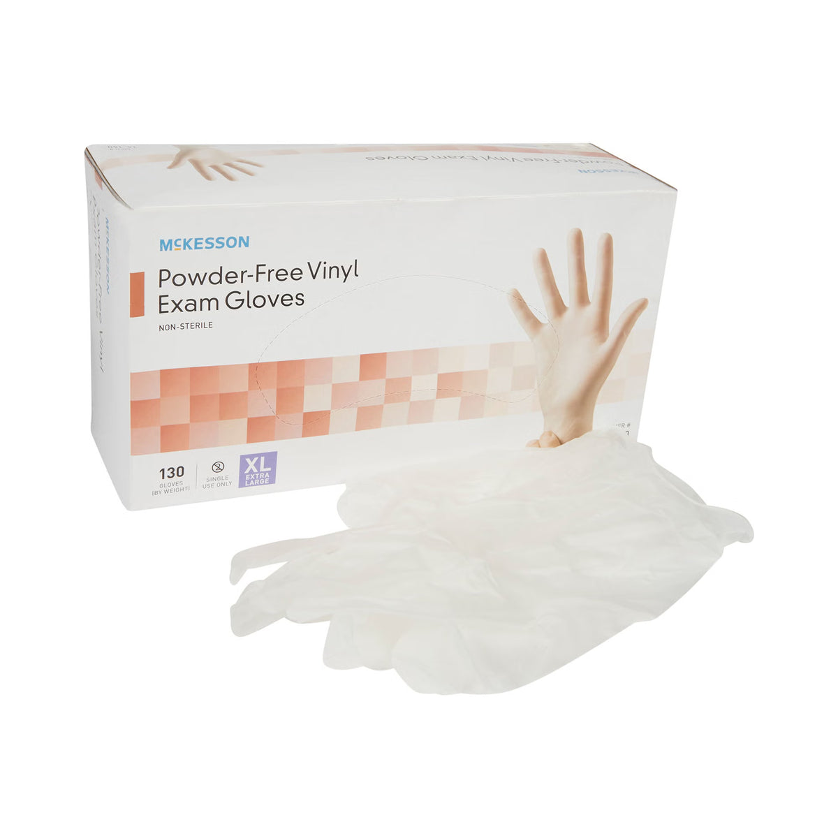 Exam Glove McKesson Small NonSterile Vinyl Standard Cuff Length Smooth Clear Not Rated | 10Box/Case X-Large 130 · Case of 1300