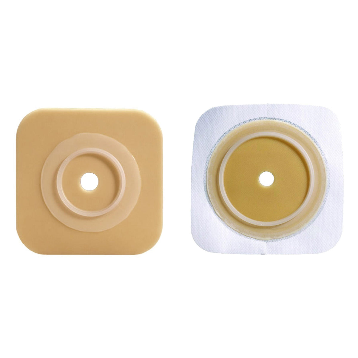 Ostomy Barrier Sur-Fit Natura Durahesive Trim to Fit, Extended Wear Adhesive Tape Borders 38 mm Flange Sur-Fit Natura System 4 X 4 Inch | 10/Box 4-1/2 X 4-1/2 Inch · Box of 10