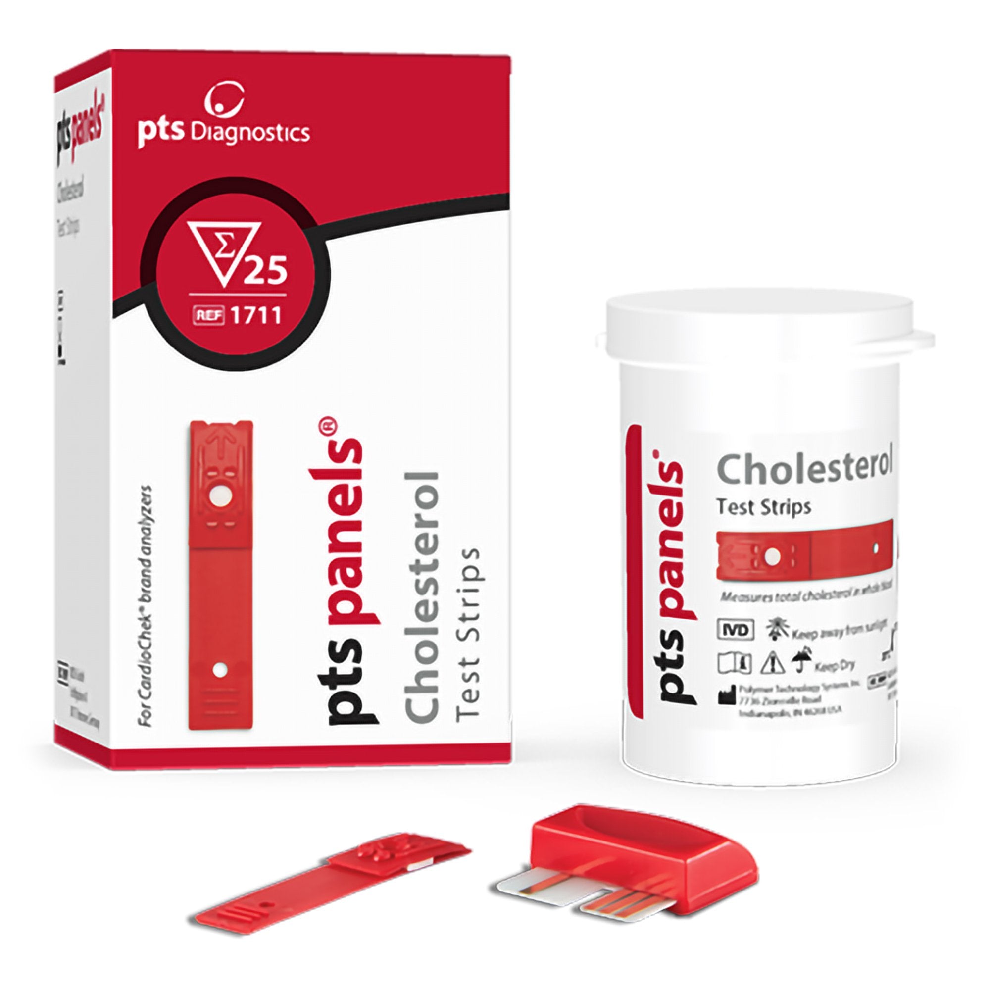 General Chemistry Reagent PTS Panels® Cholesterol CLIA Waived For Cardiochek PA Analyzer 25 Tests