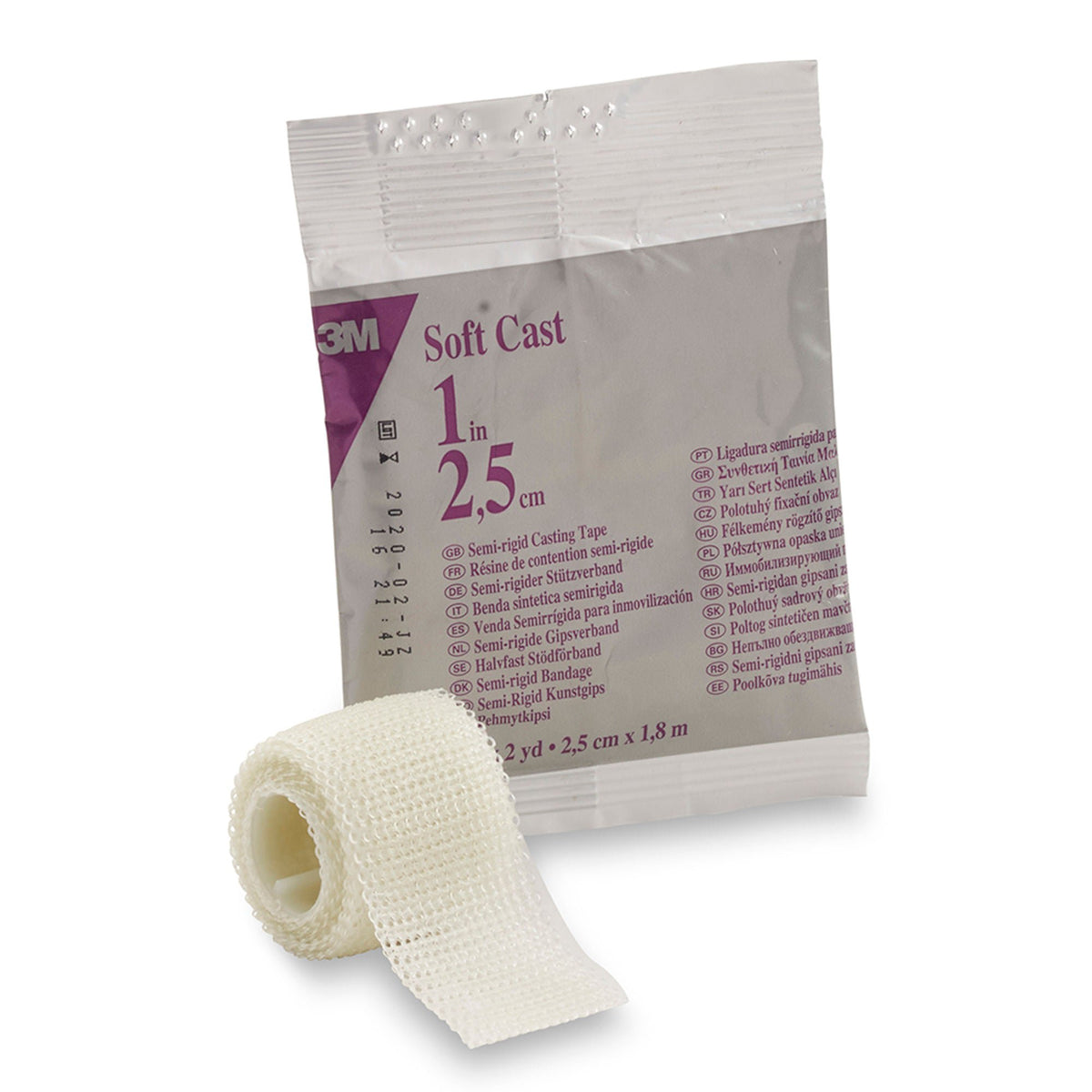 Cast Tape 3M Scotchcast Soft Cast 1 X 72 Inch Fiberglass White, Packaging Type- Box Default Title