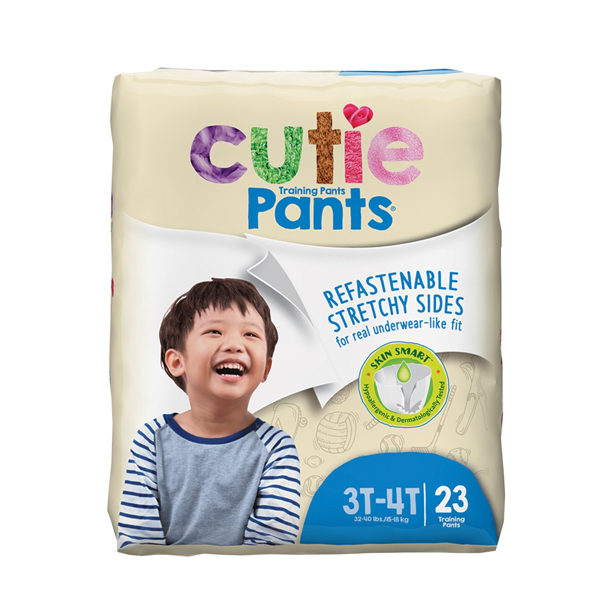 Male Toddler Training Pants Cutie Pants Size 3T to 4T Disposable Heavy Absorbency, Packaging Type- Case