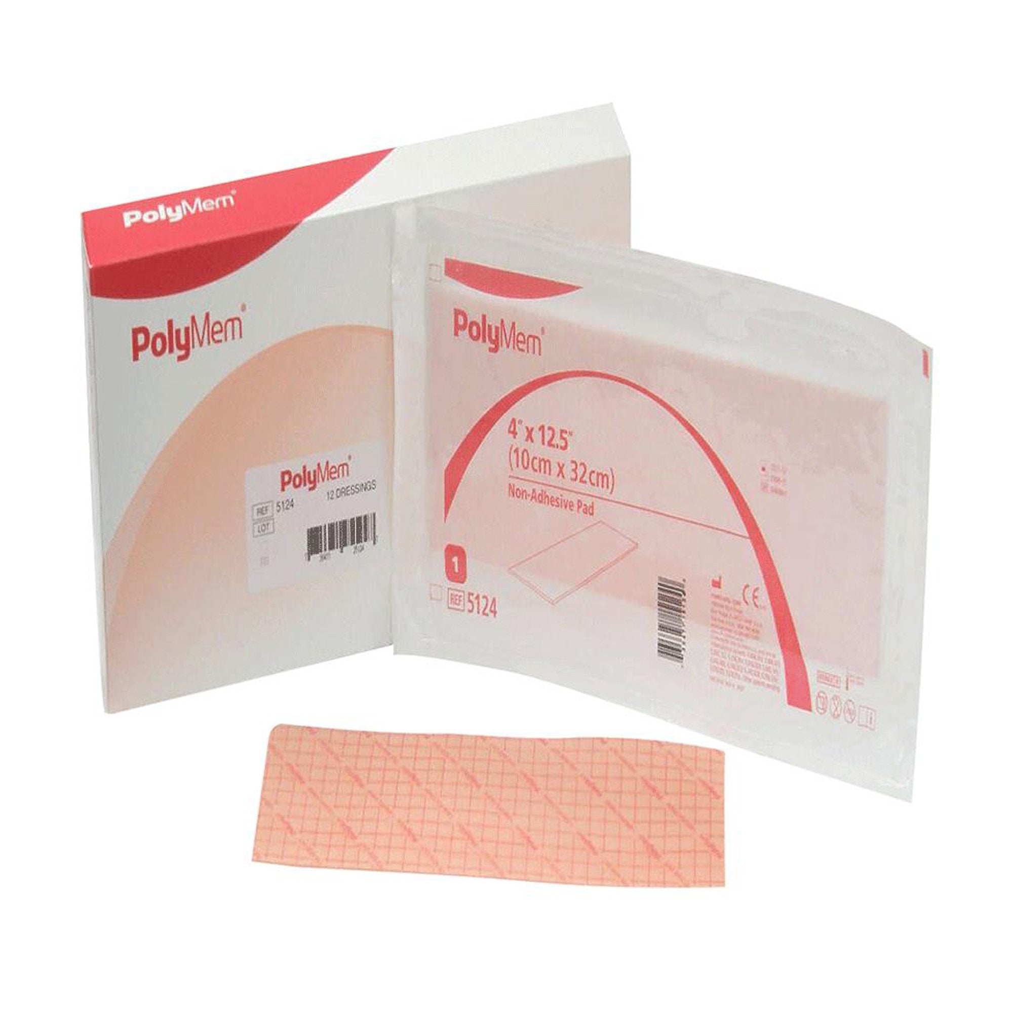 Foam Dressing PolyMem 4 X 12-1/2 Inch Without Border Film Backing Nonadhesive Rectangle Sterile