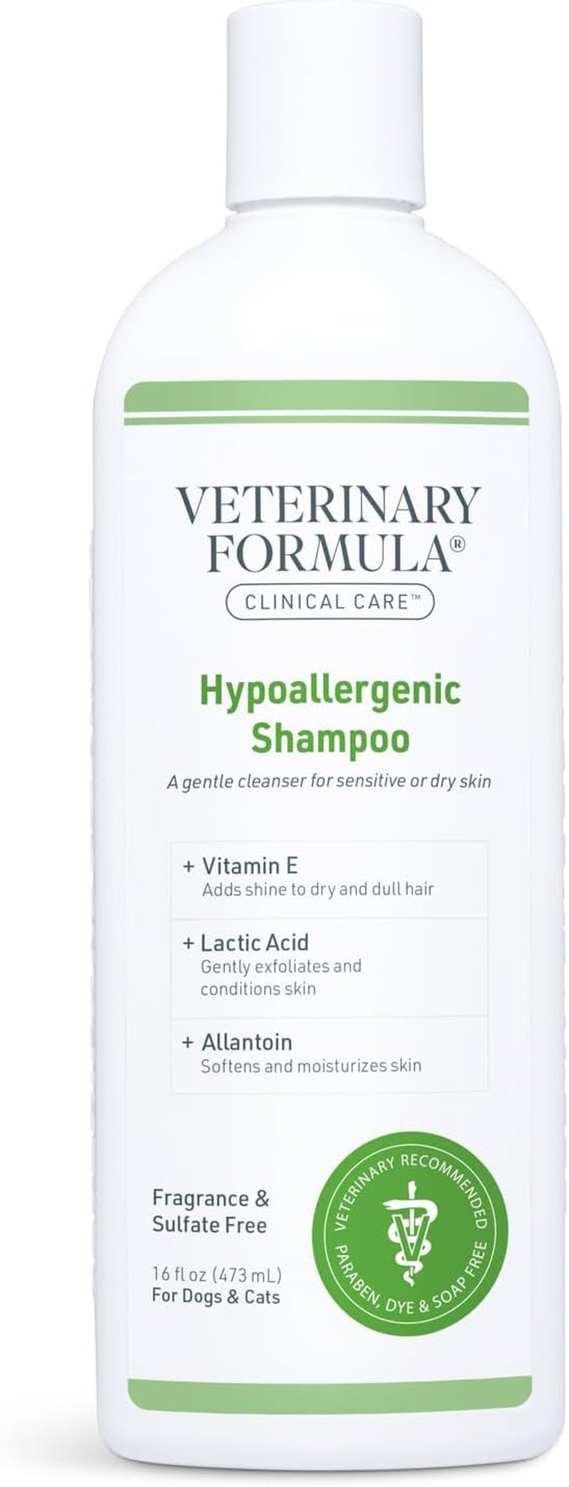 Clinical Care Hypoallergenic Shampoo for Dogs and Cats, 16 Oz – No Harsh Ingredients – Fragrance-Free Pet Shampoo for Allergies and Sensitive Skin, Promotes Healthy Skin and Coat