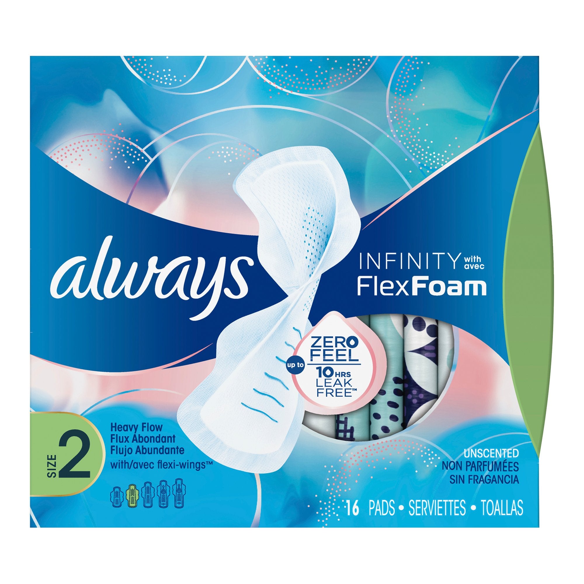 Feminine Pad Always Infinity with Flex Foam Maxi with Wings Super Absorbency, Packaging Type- Box