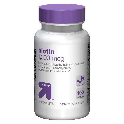 Biotin Supplement Up&Up Vitamin B7 1,000 mcg Strength Tablet 100 per Bottle