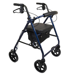 deluxe aluminum rollator blue 8 wheels