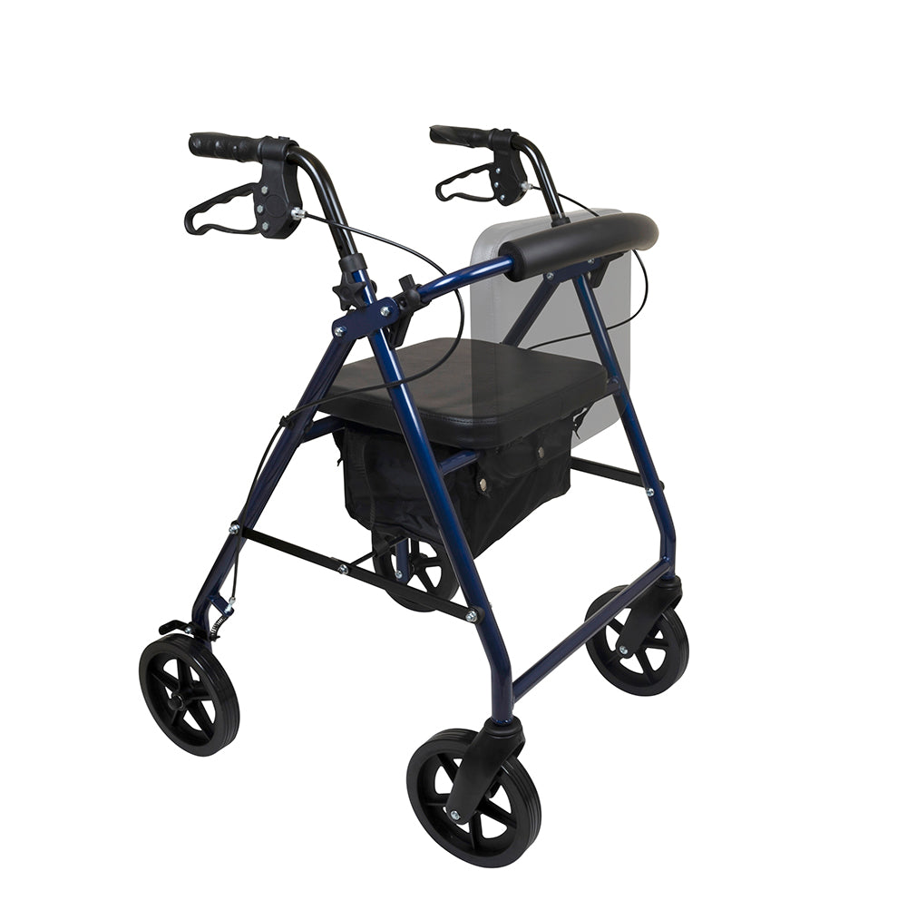 deluxe aluminum rollator blue 8 wheels