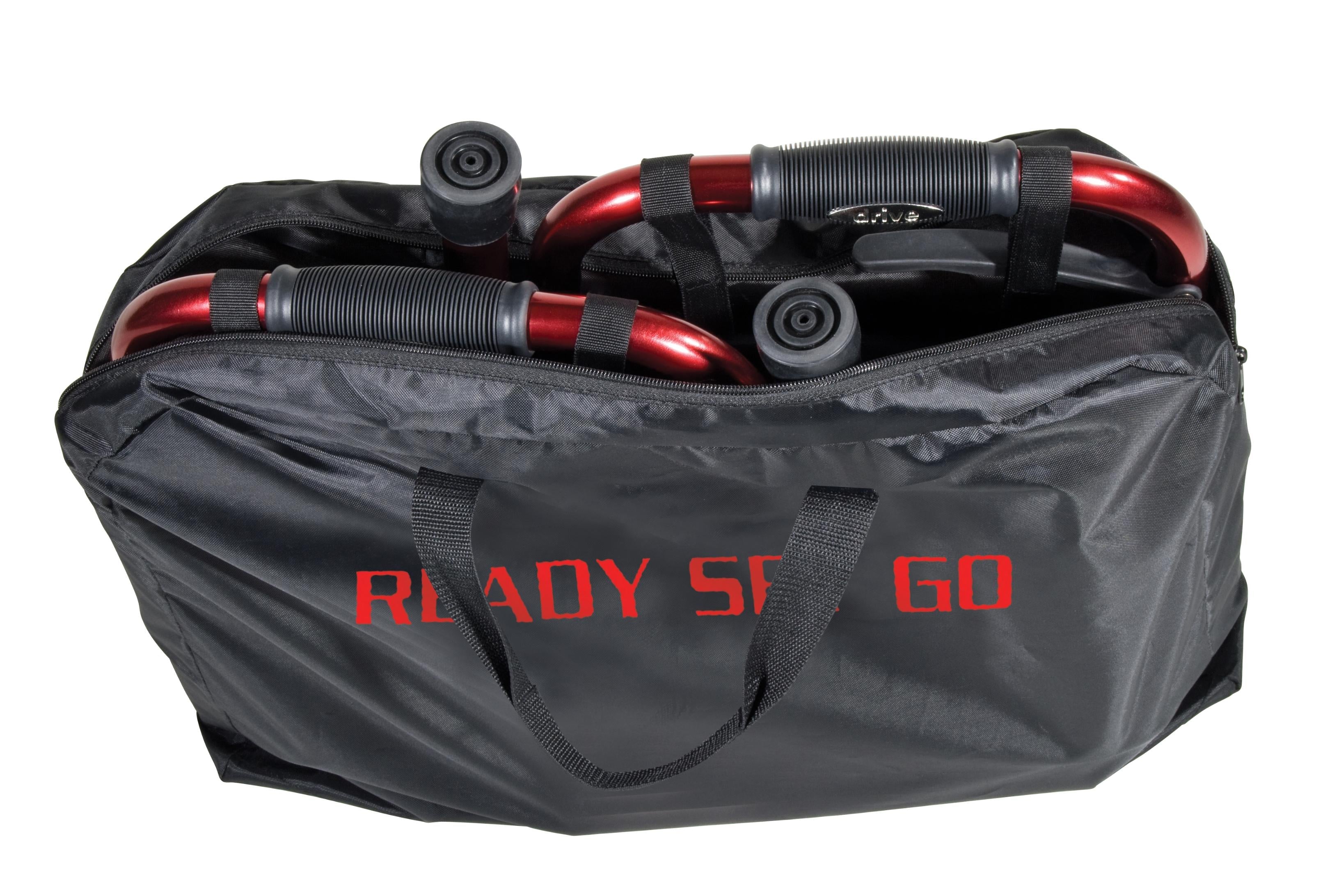 deluxe folding travel walker red