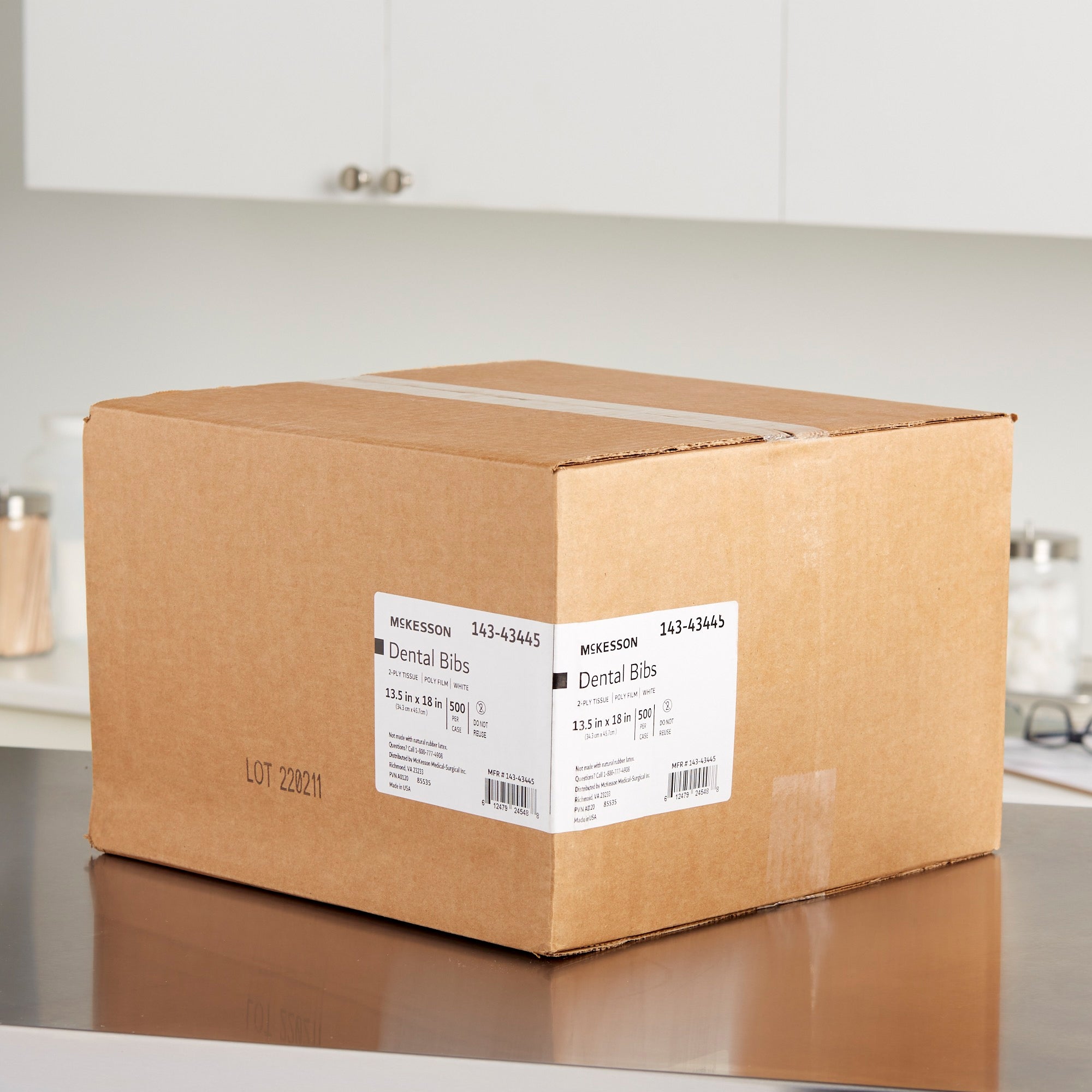 dental bib mckesson 13 1 2 x 18 inch white nonsterile packaging type case