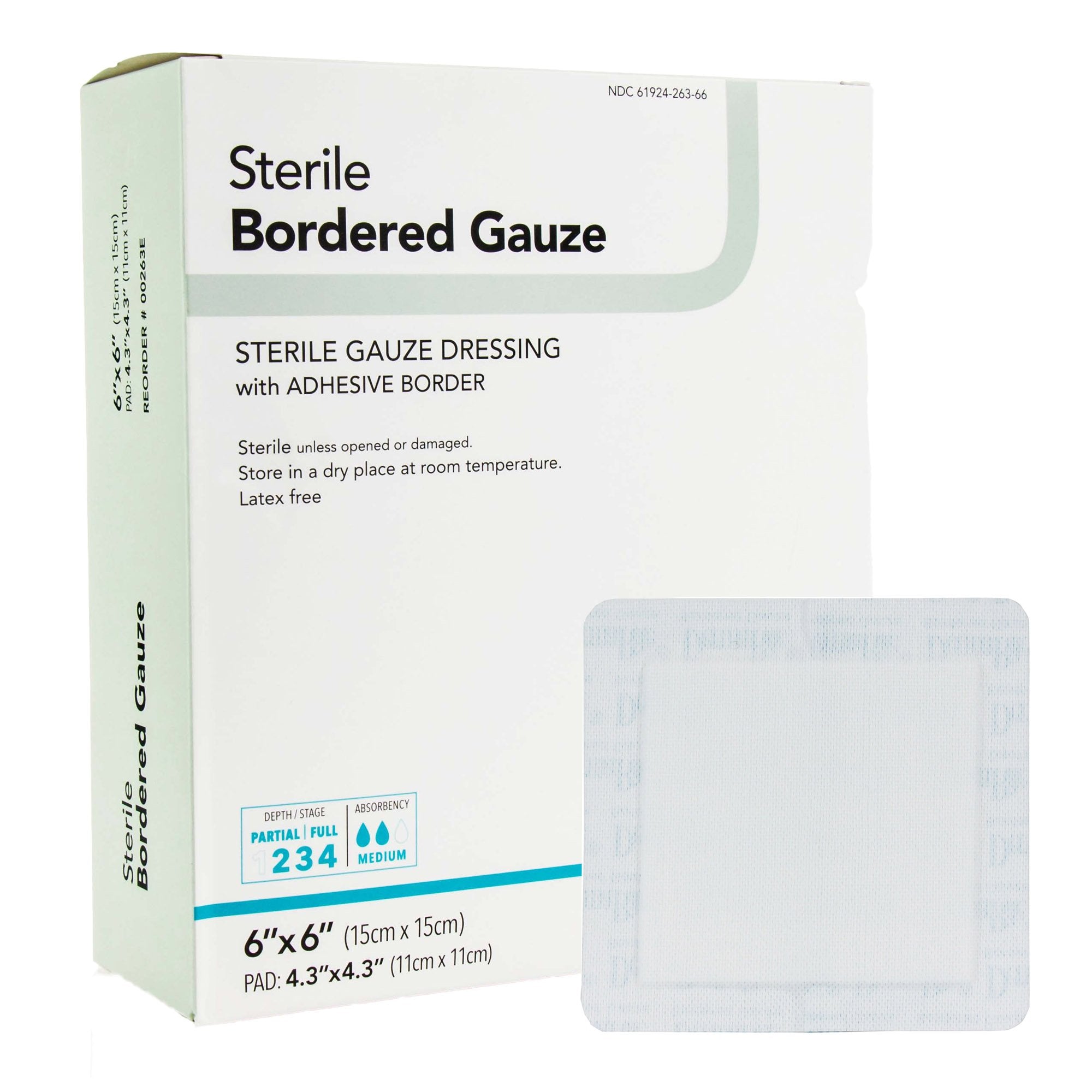 Island Dressing DermaRite Bordered Gauze 6 X 6 Inch Square Sterile