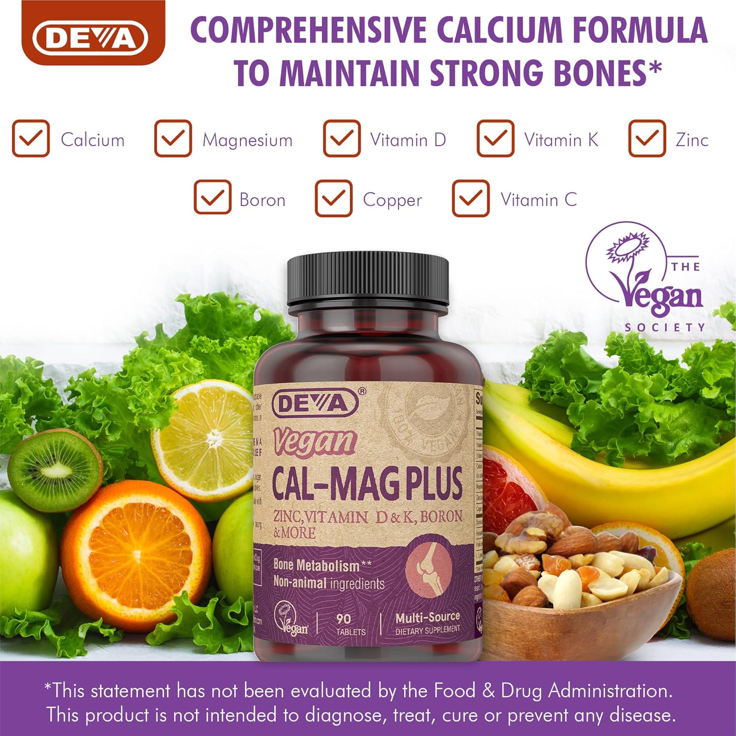 deva vegan vitamins cal mag plus 90 tablets