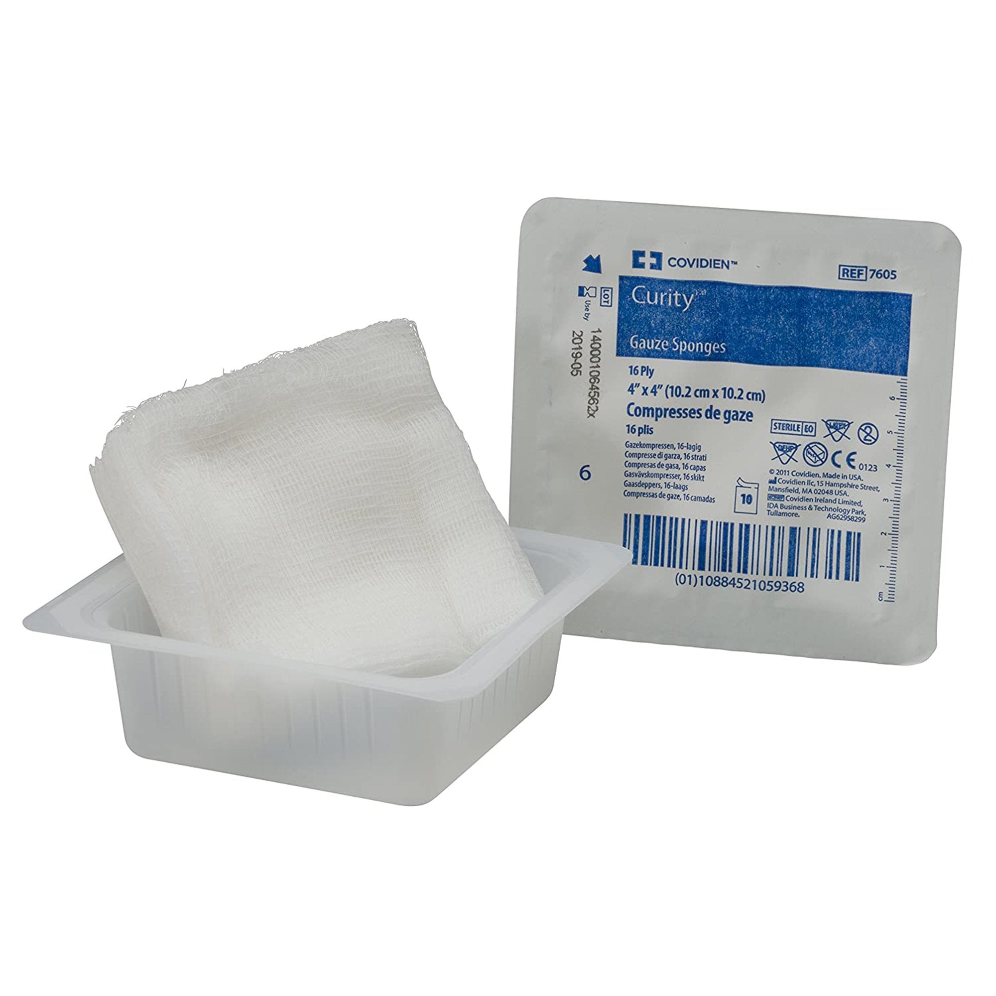 Gauze Sponge Curity 4 X 4 Inch 16-Ply Sterile 10 per Tray, Packaging Type- Case