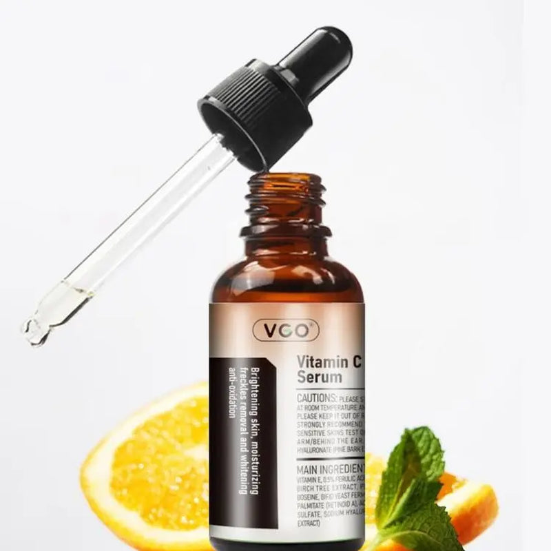 VGO Vitamin C Serum Essence,30Ml/60Ml Comfort Skincare Face Serum,Gentle Organic Facial Serum Vitamin E Cream-A Daily Cleanser-B3 Cleanser Daily Facial Serum Pack Skin Repair Cleansing