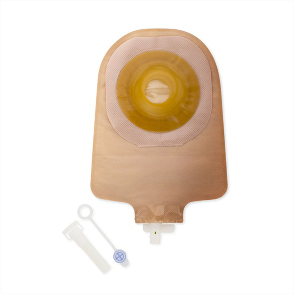 Urostomy Pouch Premier One-Piece System 9 Inch Length Convex, Pre-Cut 1 Inch Stoma Drainable | 5/Box - 3/4 inch · Beige
