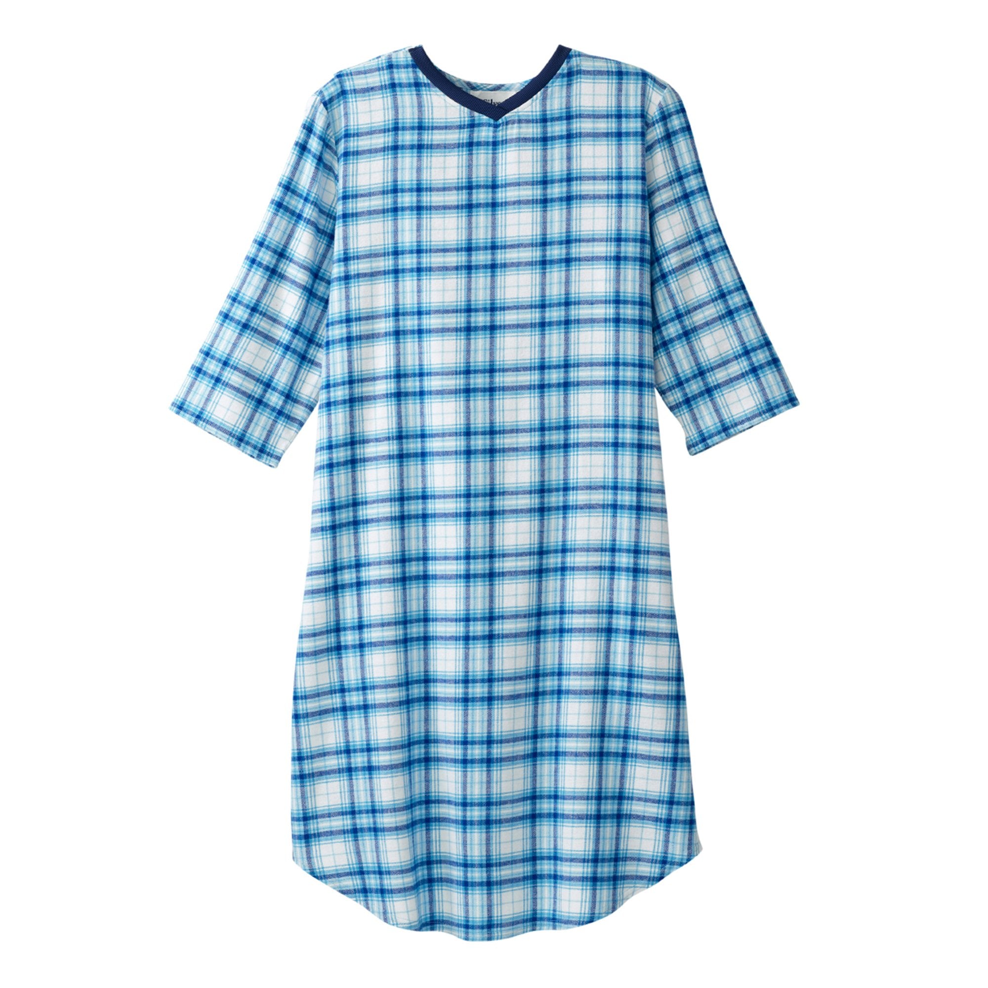 Patient Exam Gown Silverts® 3X-Large Turquoise Plaid Reusable