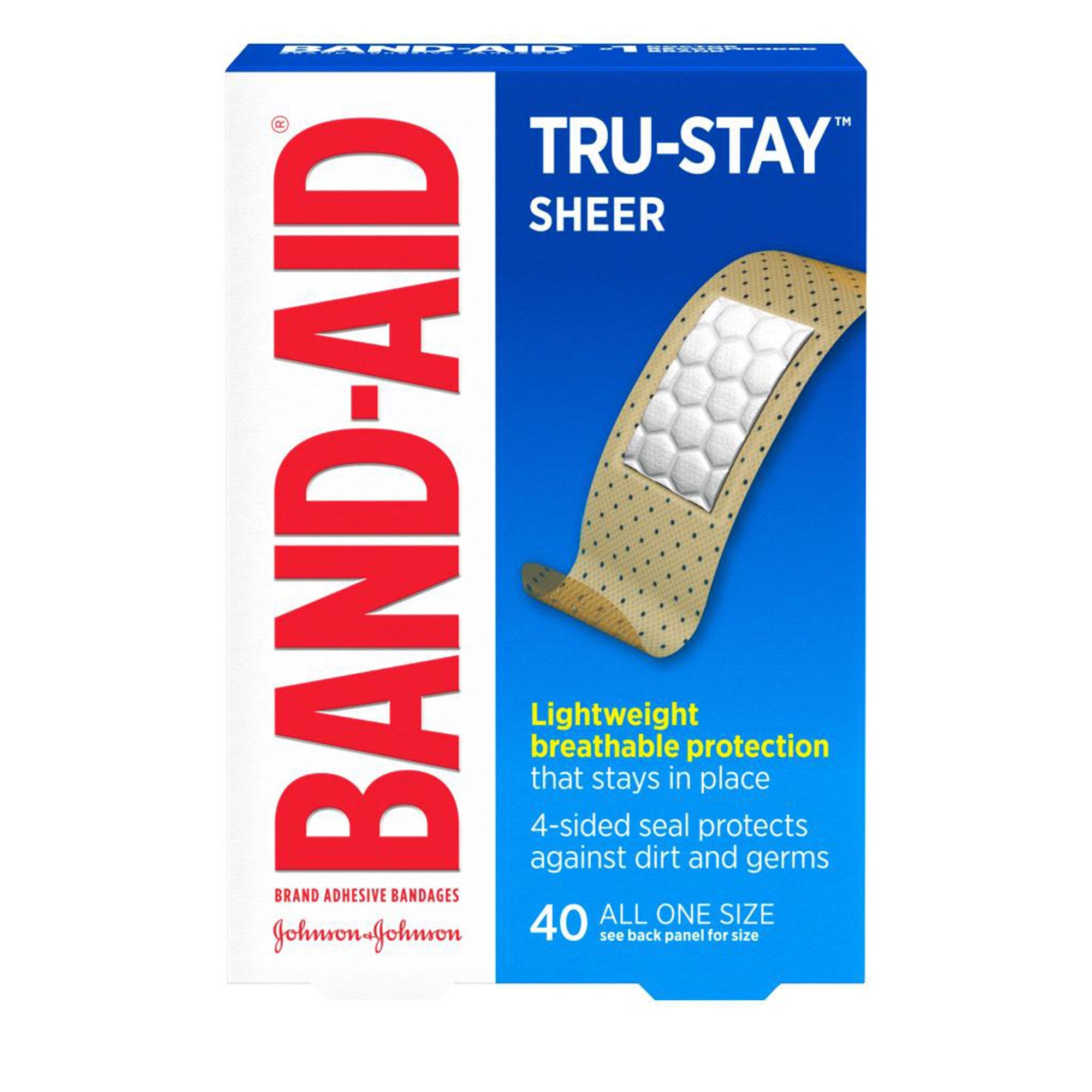 Adhesive Strip Band-Aid TRU-STAY 3/4 X 3 Inch Plastic Rectangle Sheer Sterile, Packaging Type- Box