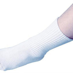diabetic socks seamless calf high medium large white closed toe