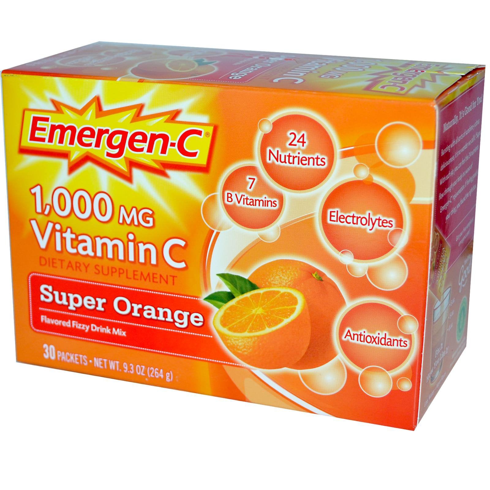 Oral Supplement Emergen-C Daily Immune Support Super Orange Flavor Powder 0.30 oz. Individual Packet, Packaging Type- Box