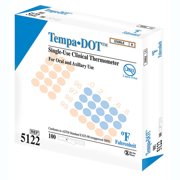 Disposable Oral Thermometer Tempa·DOT 99 to 104 °F Color Dots Display