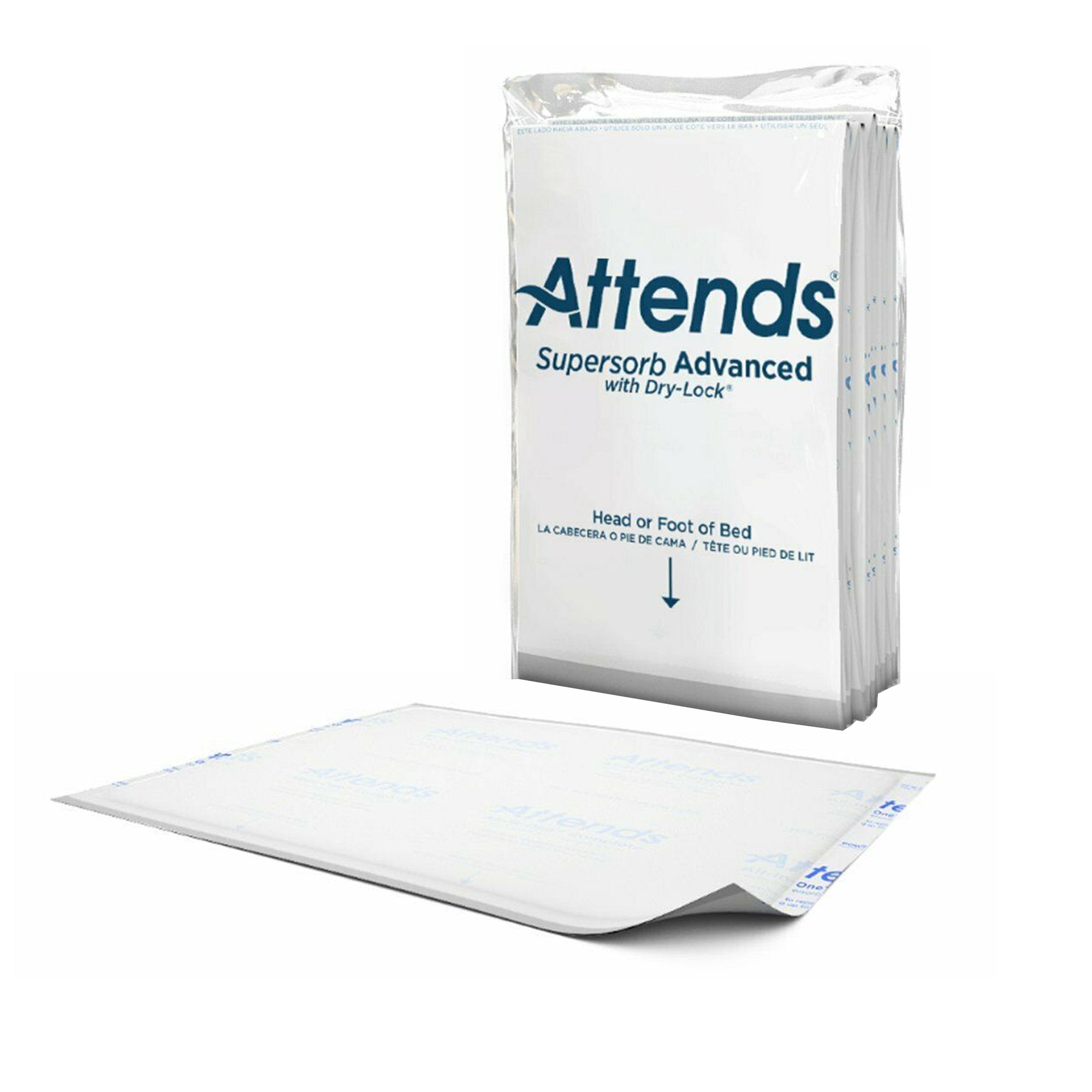 Disposable Underpad Attends Supersorb Advanced 30 X 36 Inch Dry Lock Core Heavy Absorbency