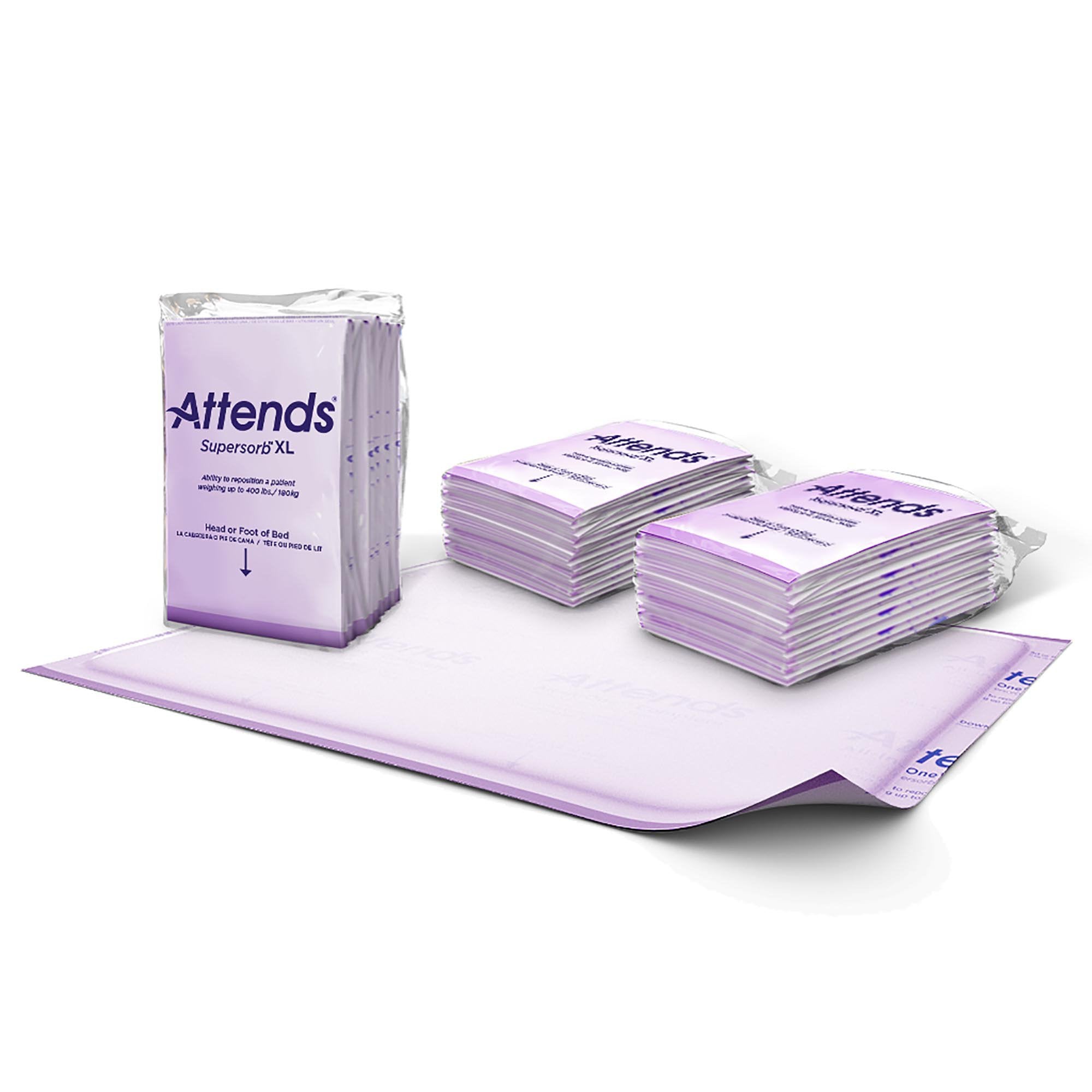 Disposable Underpad Attends Supersorb XL 36 X 51 Inch Dry Lock Core Heavy Absorbency