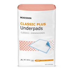 Disposable Underpad McKesson Classic Plus 23 X 36 Inch Fluff Mat Light Absorbency