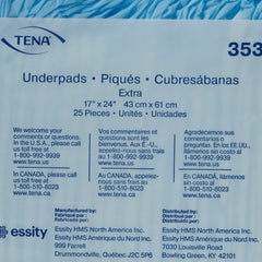 disposable underpad tena extra 17 x 24 inch polymer absorbency