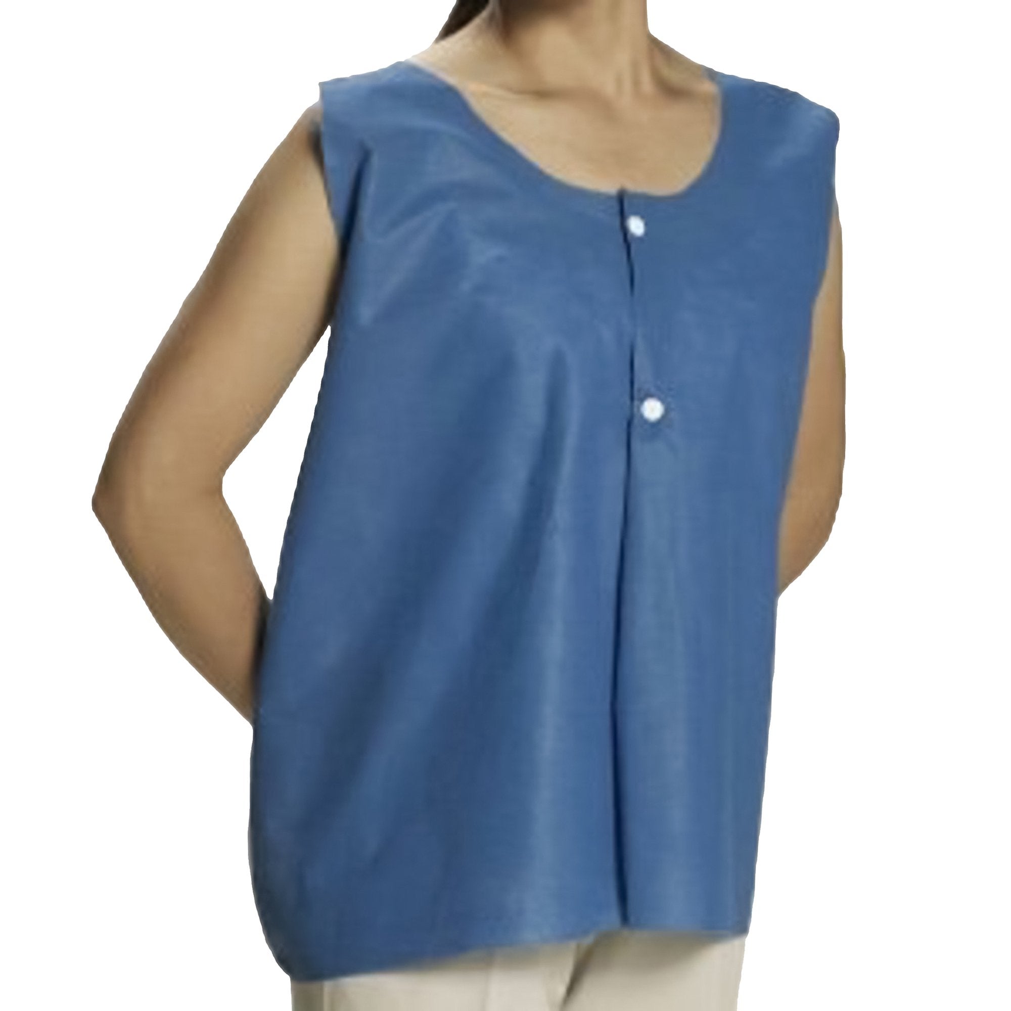 Exam Vest Blue / White One Size Fits Most Front Opening Snap Closure Unisex, Packaging Type- Case