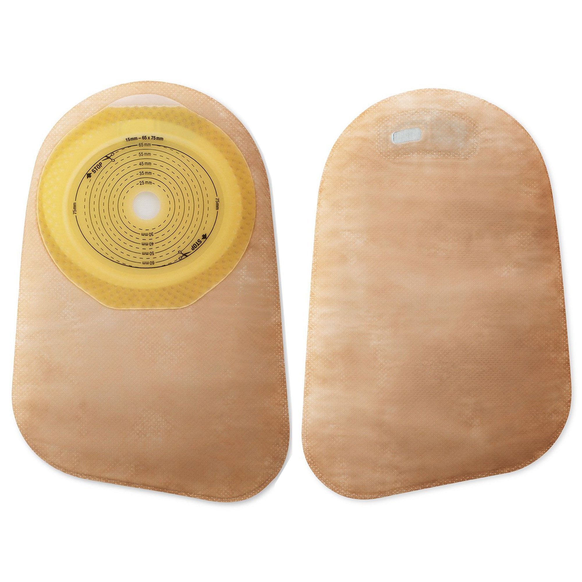 Ostomy Pouch Premier One-Piece System 9 Inch Length Flat, Pre-Cut 1-3/16 Inch Stoma Closed End