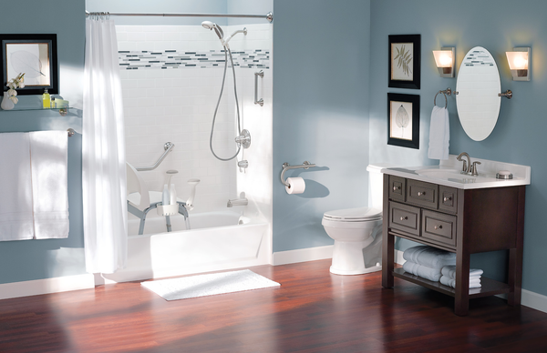 Moen Integrated 8Inch Grab Bar W/ Toilet Paper Holder - Brushed Nickel