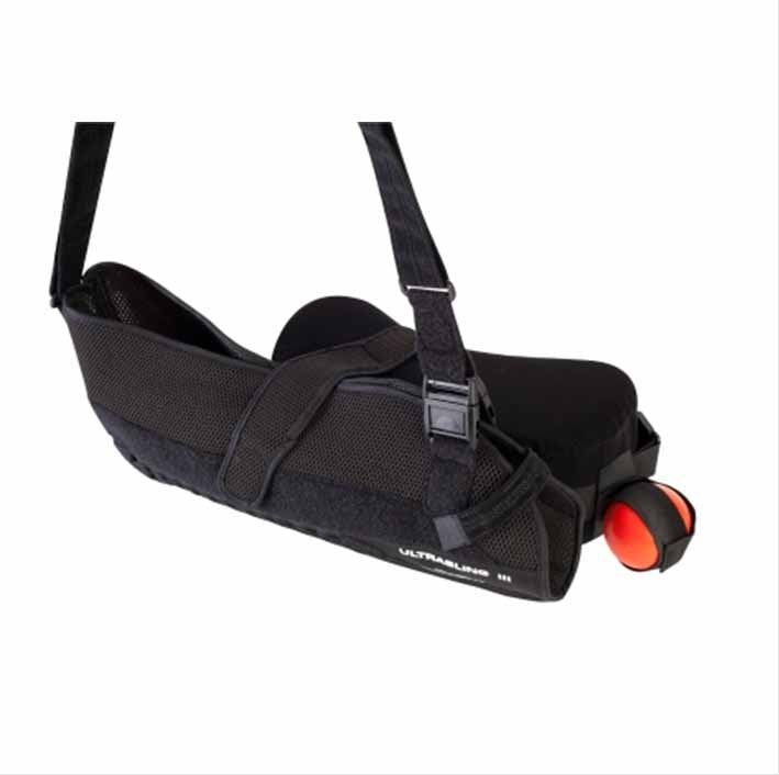 Sling with Abduction Pillow DonJoy UltraSling III Medium Nylon / Mesh Fabric / Polyester / Polyurethane Foam / Terry Cloth Buckle Closure / Hook and Loop Strap Closure Left or Right Arm