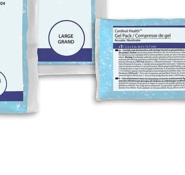 Hot / Cold Pack Cardinal Health Insulated General Purpose Large 6 X 9 Inch Plastic / Gel Reusable, Packaging Type- Case