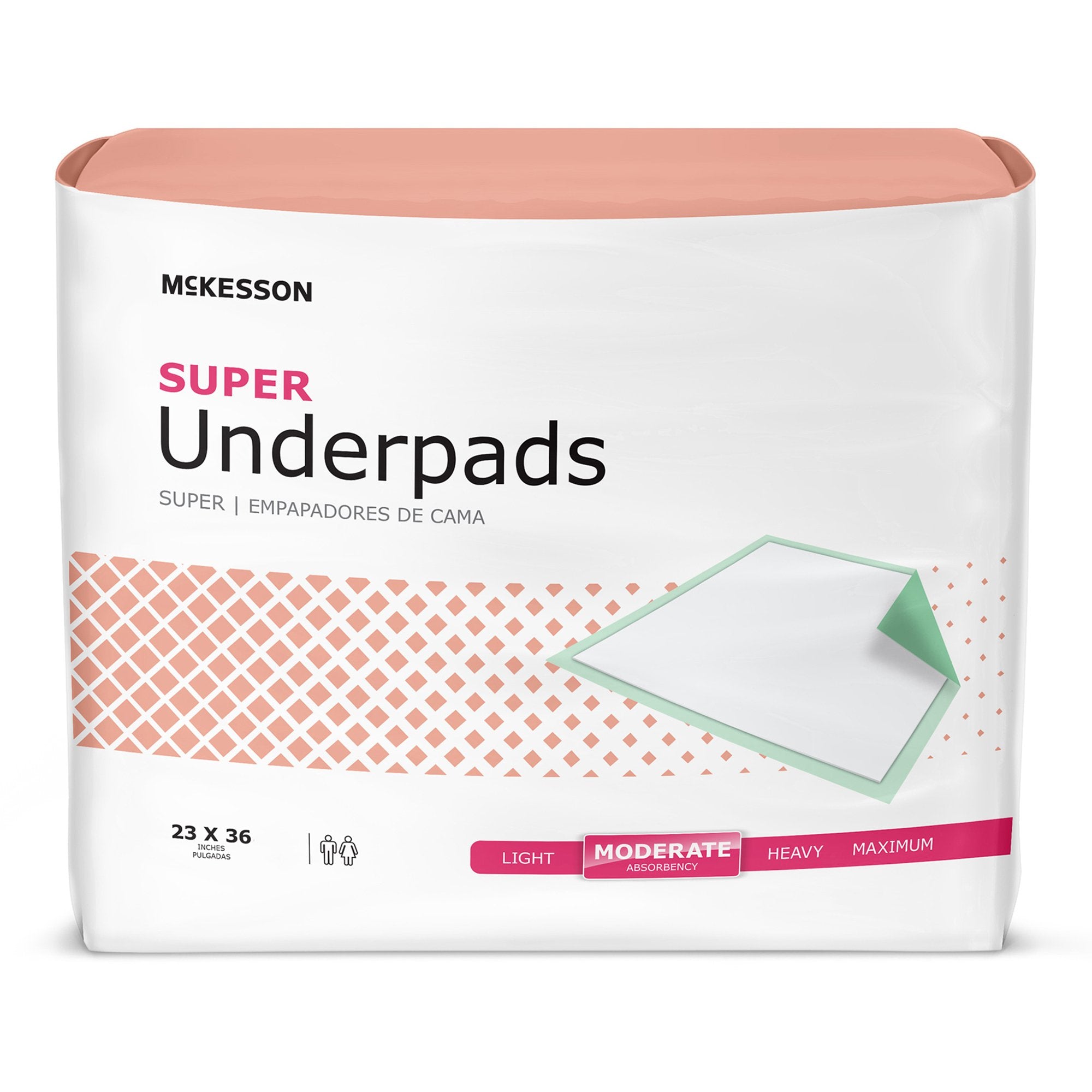 Disposable Underpad McKesson 23 X 36 Inch Fluff / Polymer Moderate Absorbency, Packaging Type- Case