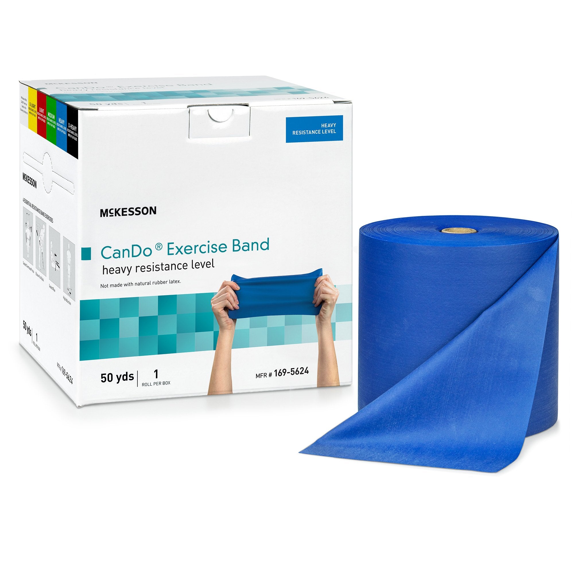 Exercise Resistance Band McKesson CanDo Blue 5 Inch X 50 Yard Heavy Resistance