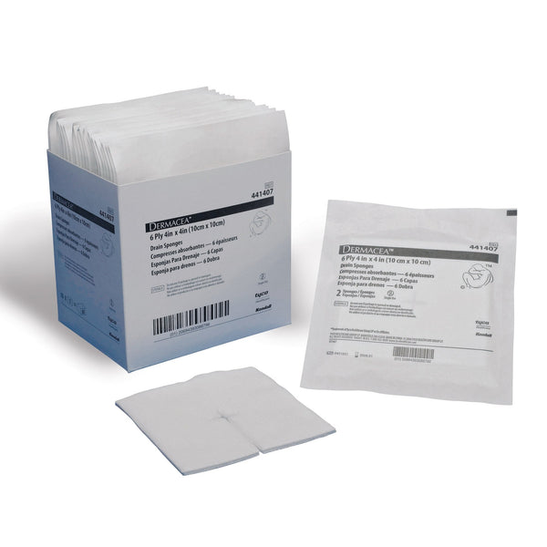 Drain Sponge Dermacea 4 X 4 Inch 6 Ply Sterile 2 per Pack