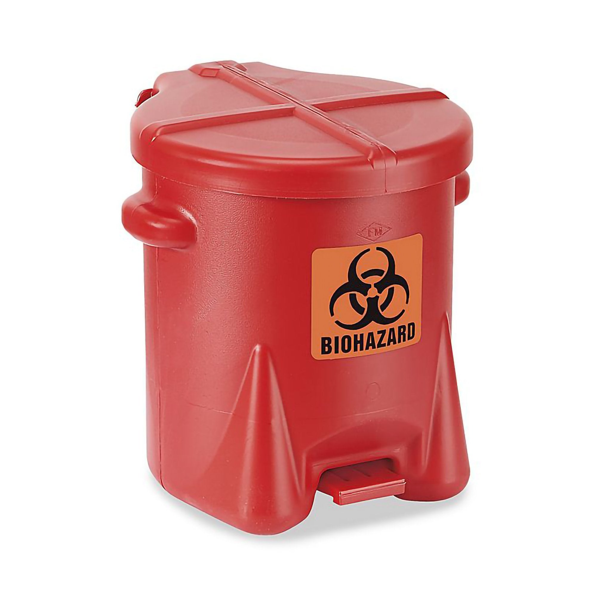 Medical Waste Trash Can ULINE 24 Quart / 6 gal. Red HDPE Round