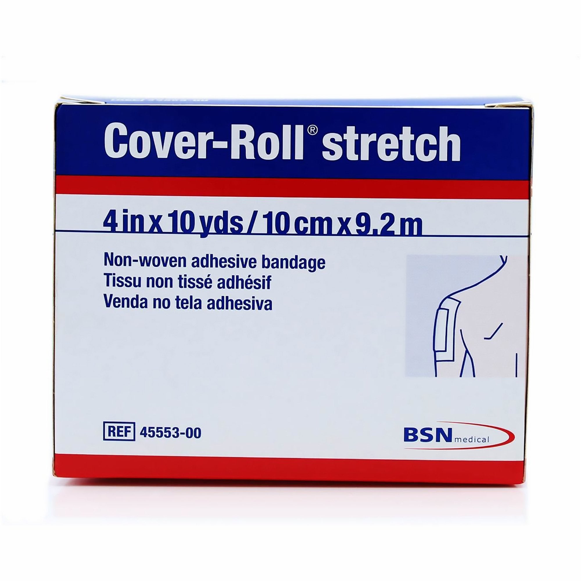 Dressing Retention Tape with Liner Cover Roll Stretch White 4 Inch X 10 Yard Nonwoven Polyester NonSterile