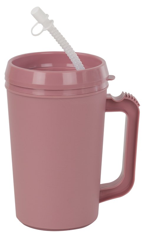 Insulated Drinking Mug GMAX Industries 22 oz. Mauve Plastic Reusable