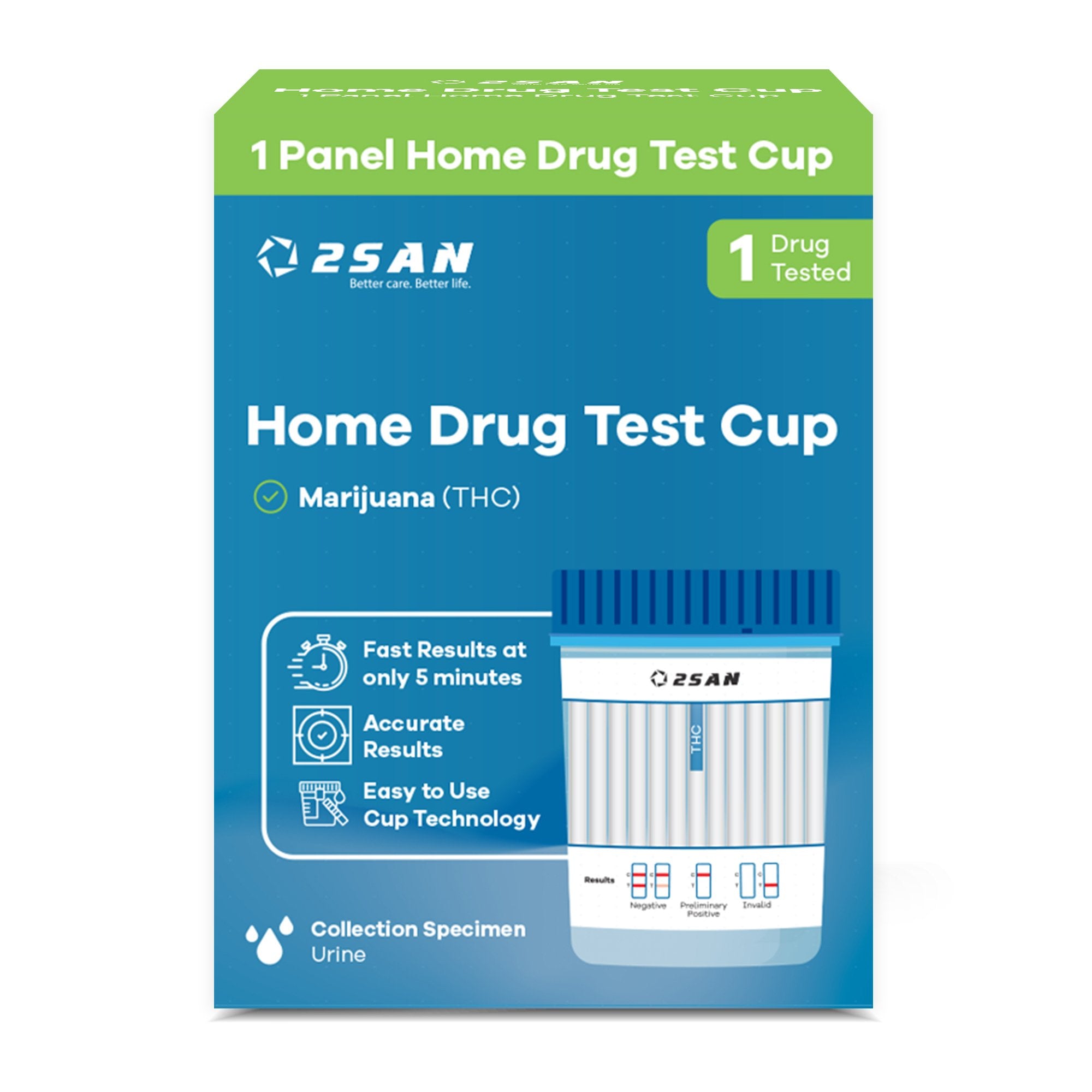 Drugs of Abuse Test Kit 2San Marijuana (THC)) 1 Test per Kit (18 Kits per Case) CLIA Waived, Packaging Type- Case