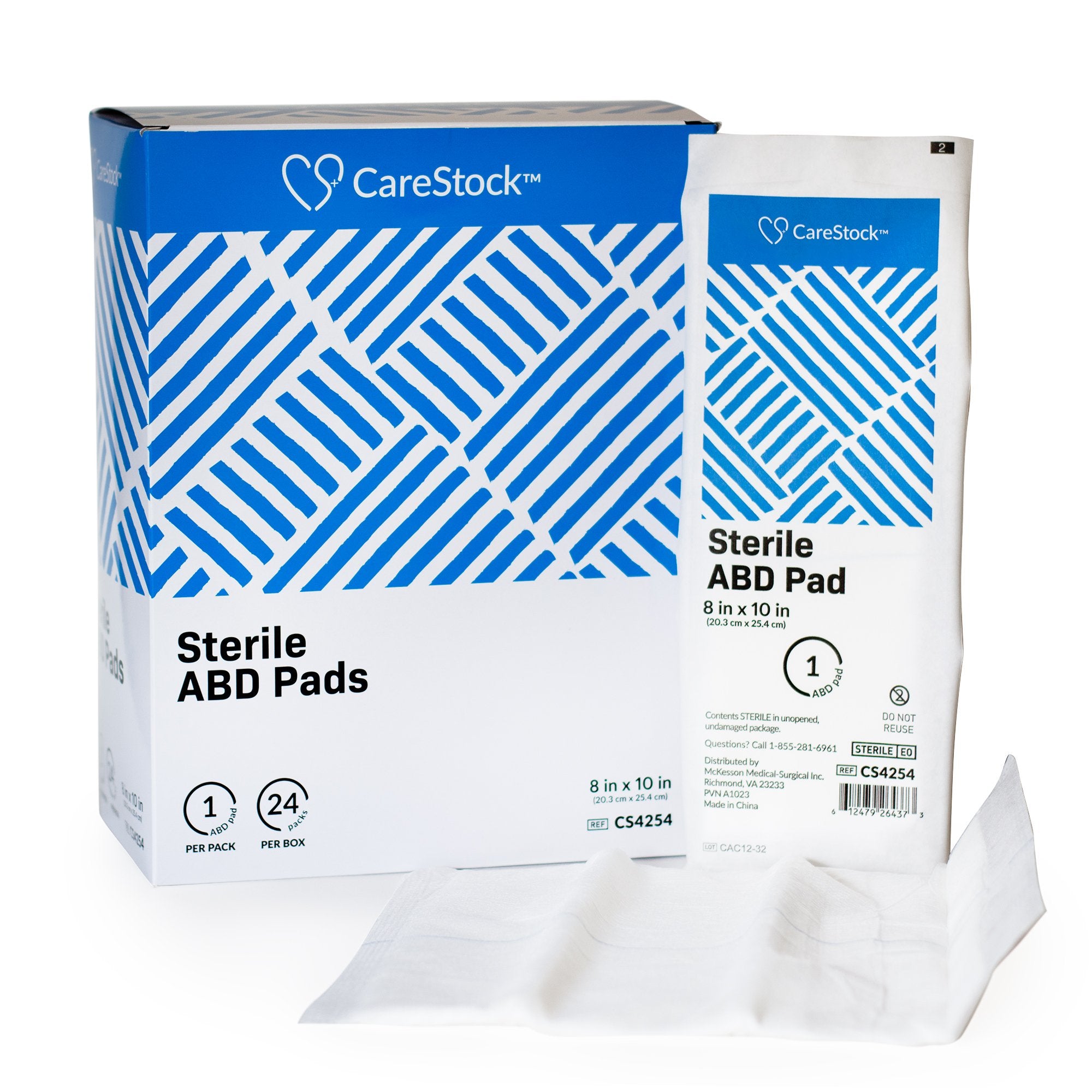 Abdominal Pad CareStock 8 X 10 Inch Sterile 1 per Pack, Packaging Type- Box