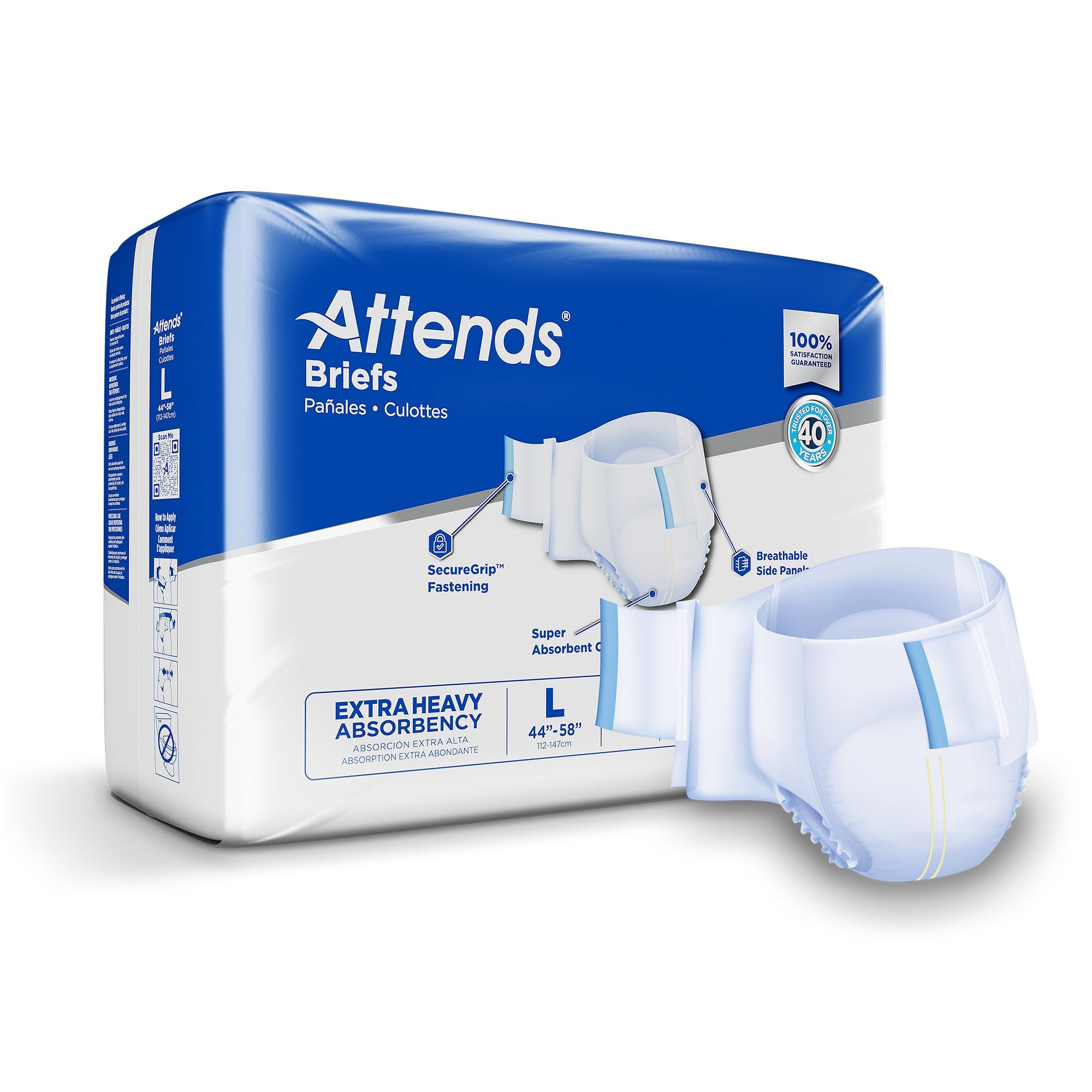 Unisex Adult Incontinence Brief Attends Care Advanced Large Disposable Heavy Absorbency, Packaging Type- Case