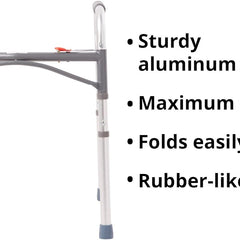 dual release folding walker adjustable height mckesson aluminum frame