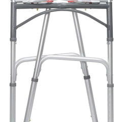 dual release folding walker with wheels adjustable height mckesson steel frame