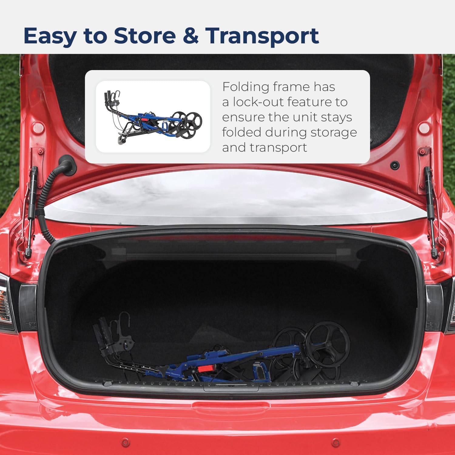 duet rollator transport chair blue