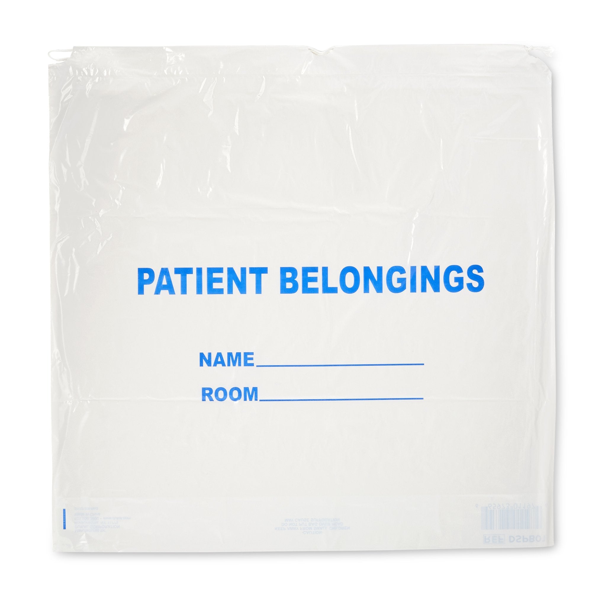 Patient Belongings Bag DawnMist 20 X 20 Inch Plastic Drawtape Closure White