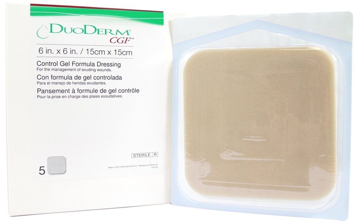 Hydrocolloid Dressing DuoDERM CGF Border Foam Backing 4 X 5 Inch Triangle Hydrocolloid