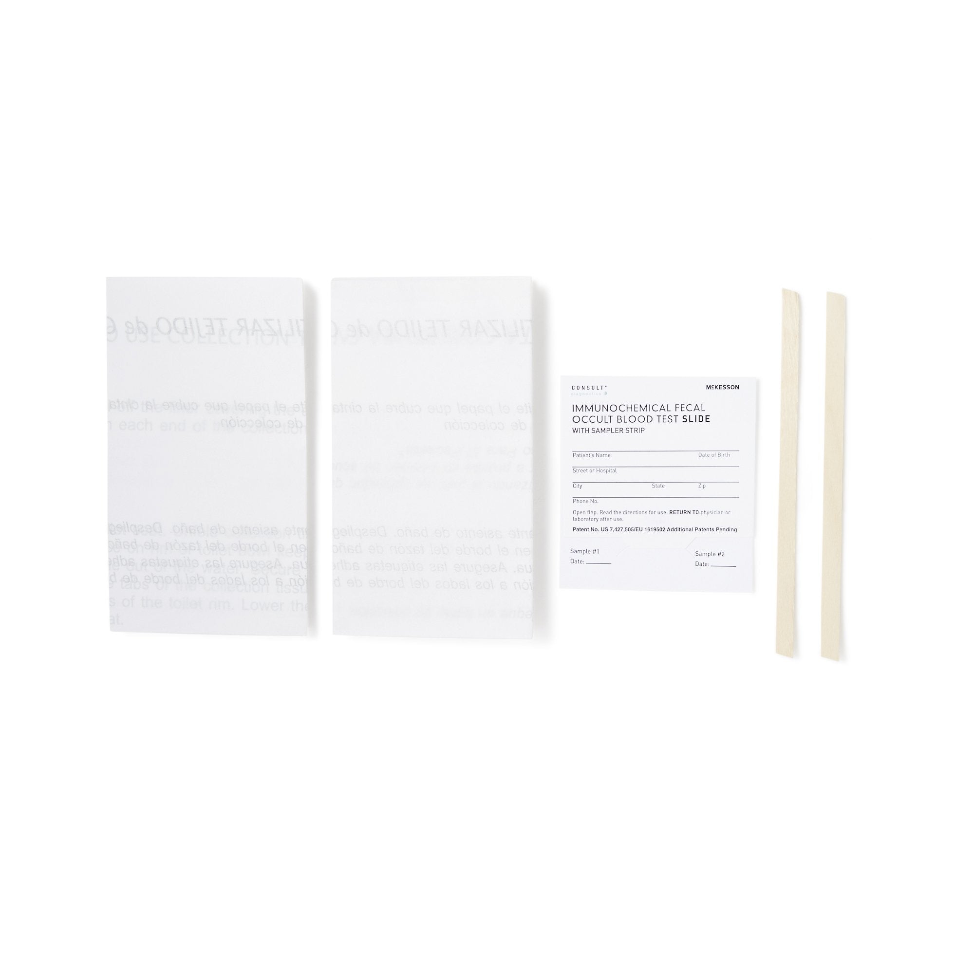 Stool Collection Kit Consult Mailing Envelopes Containing 1 Sampler Slide, 2 Collection Tissues, 2 Applicator Sticks, and 1 Patient Instructions Consult iFOBT Tests MFR #'s 4485, 4486, and 4487, Packaging Type- Box