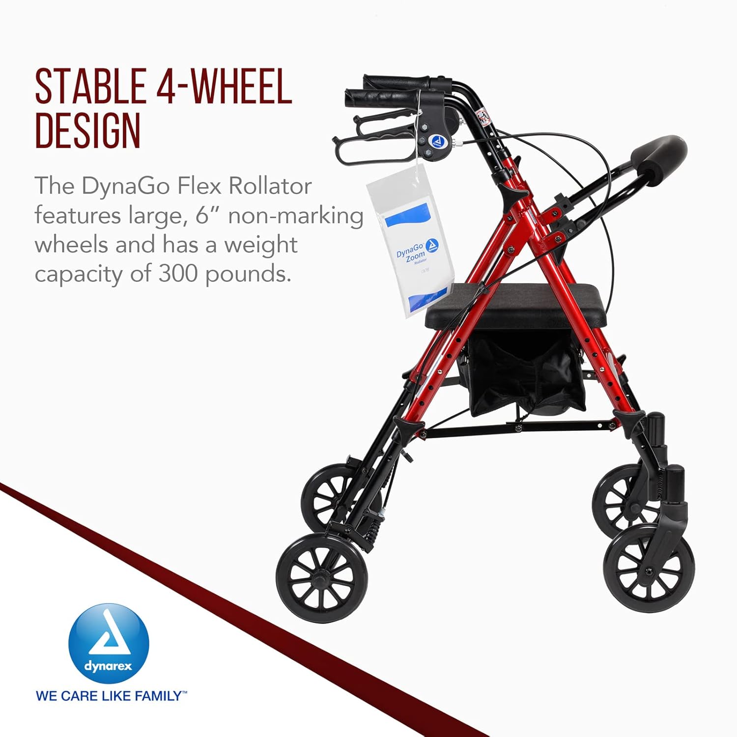 dynago flex adjustable seat height w detachable caster